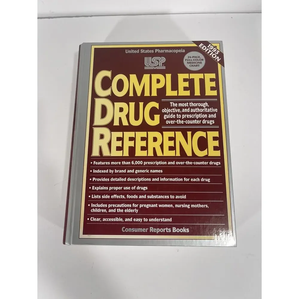 Complete Drug Reference Hardcover United States Pharmacopeia Book 1993 Edition